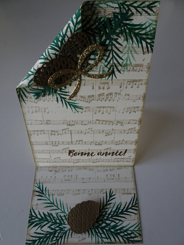 2b Carte Bonne Année Musique et Branches de pin