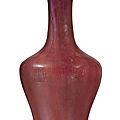 A '<b>Sang</b> De <b>Boeuf</b>' glazed bottle vase, Qing dynasty, 18th century