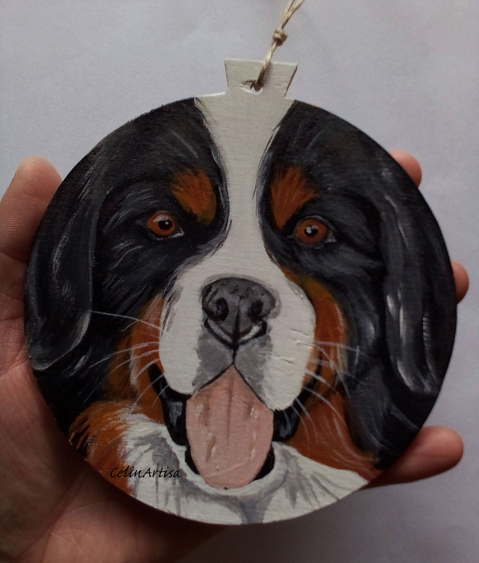 portrait chien (suspension bois)