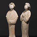 Deux <b>dames</b> de <b>cour</b>, Chine, dynastie Tang, ca 7°-8° siècles