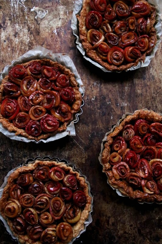 tarte pommes bouquet de rosesE