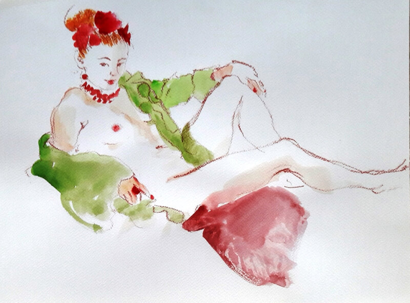 1-Alain Montoir Euzet nu aquarelle 40 x 30 (6)