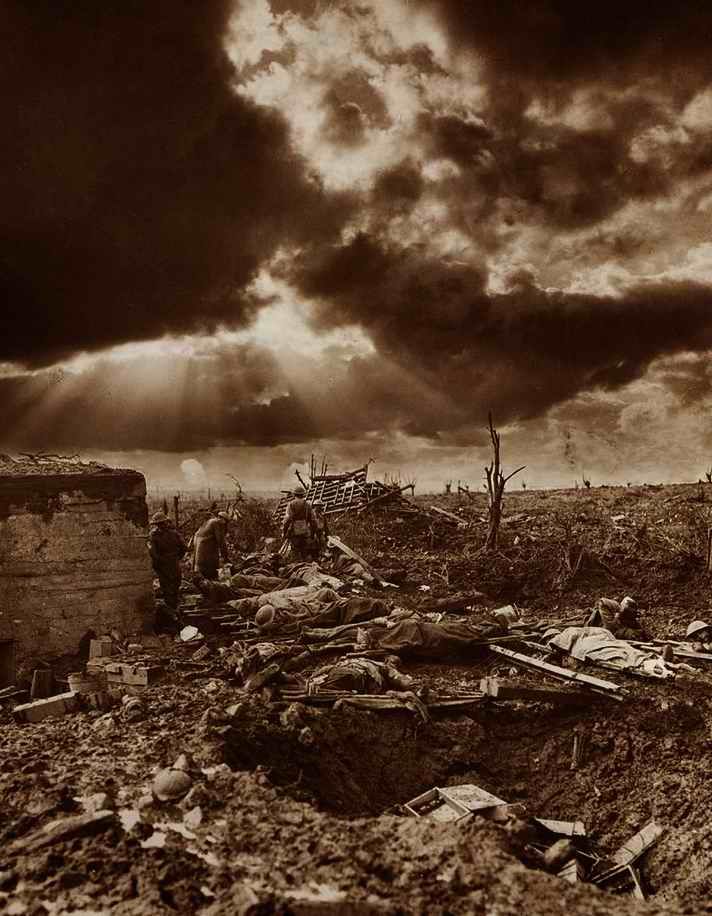 The ruined Cathedral, Ypres, viewed from the Cloth Hall-1