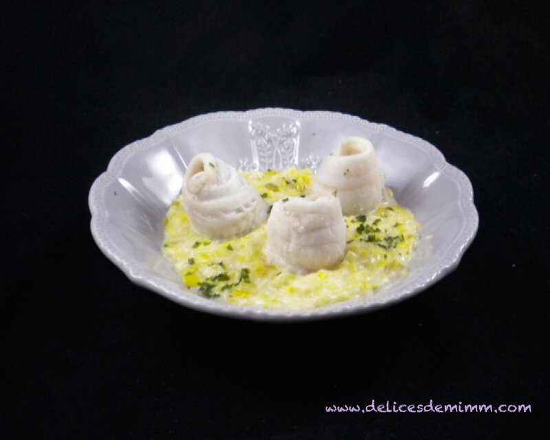 Roulades de filets de sole à la fondue de poireaux 5