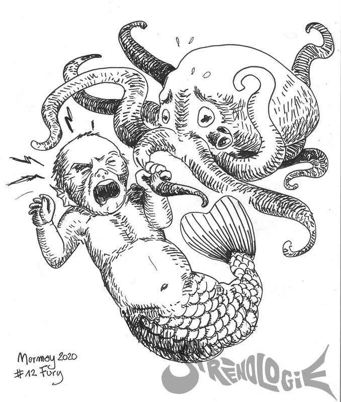 Mermay 2020 - Fury - bébé sirène furieux et sa nounou pieuvre - sirènologie