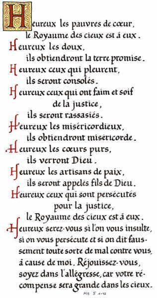 Beatitudes, Matthieu 5