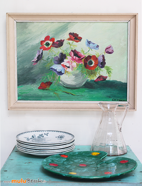 TABLEAU-Fleurs-ANEMONES-7-muluBrok-Brocante