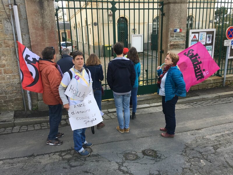 manifestation loi travail Avranches 31 mars 2016 lycéen délégation sous-préfecture