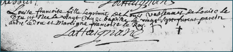 VASSEUR Louise Françoise - naissance