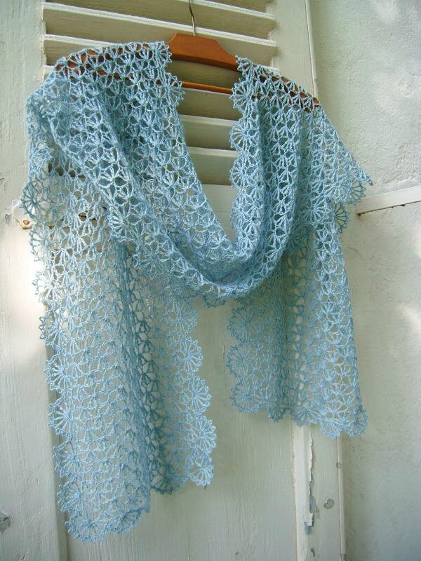 clochette bleu crochet étole 035