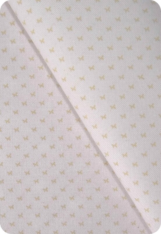 Tissu papillon beige et blanc