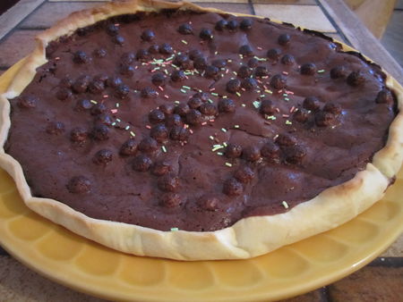 tarte au chocolat noir, sirop d’érable, lait d’amandes au chocolat et céréales recettes dessert Tarte tout chocolat