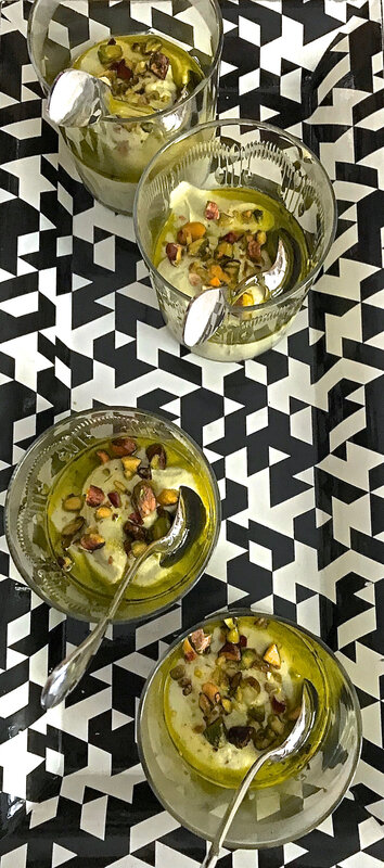 verrines avocat/pistache