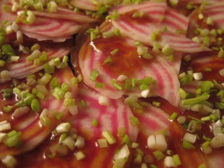 carpaccio de betterave chioggia recettes plats les crèpes turc , un règal....