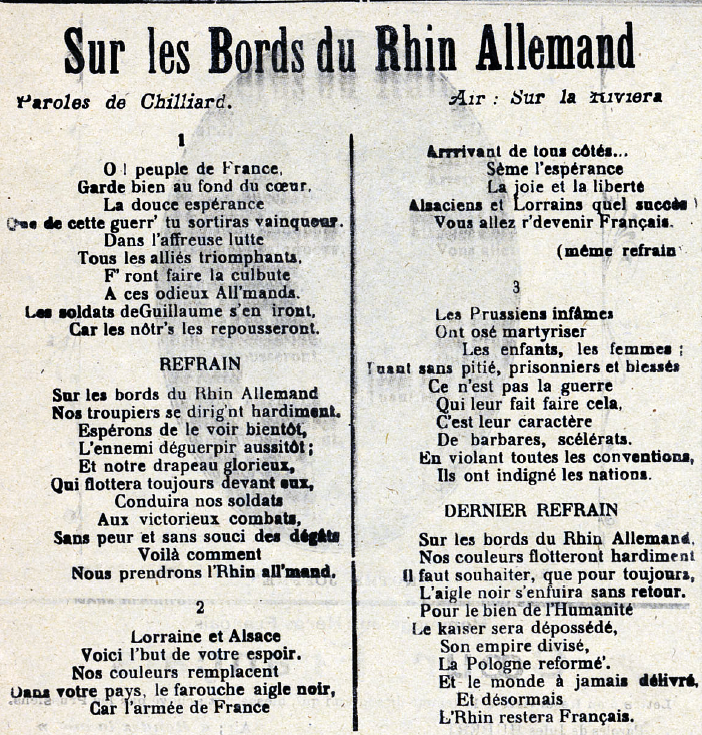 Sur les bords du rhin All