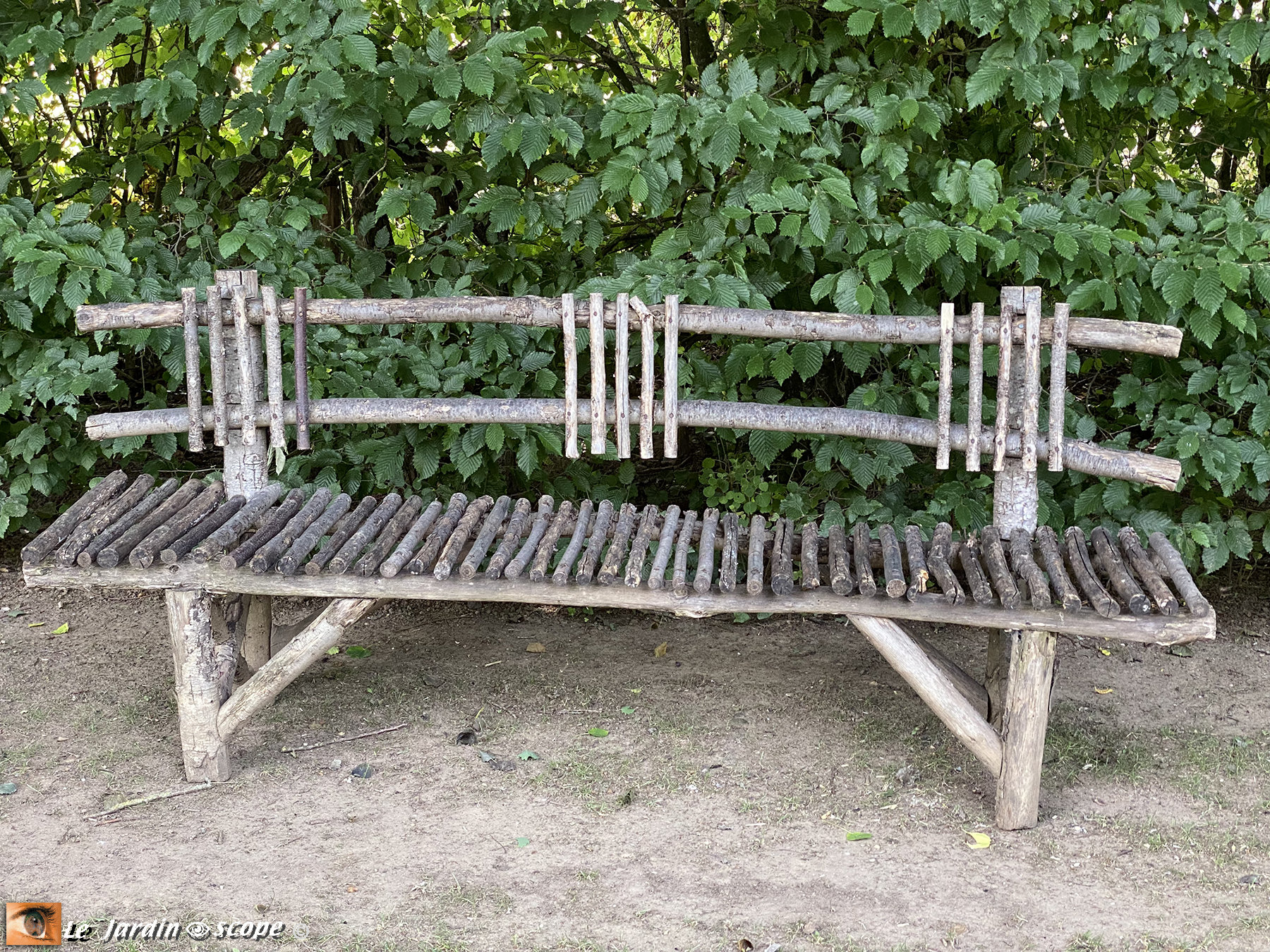 Banc en rondins, 3 places - Jardin-de-Roquelin (41)