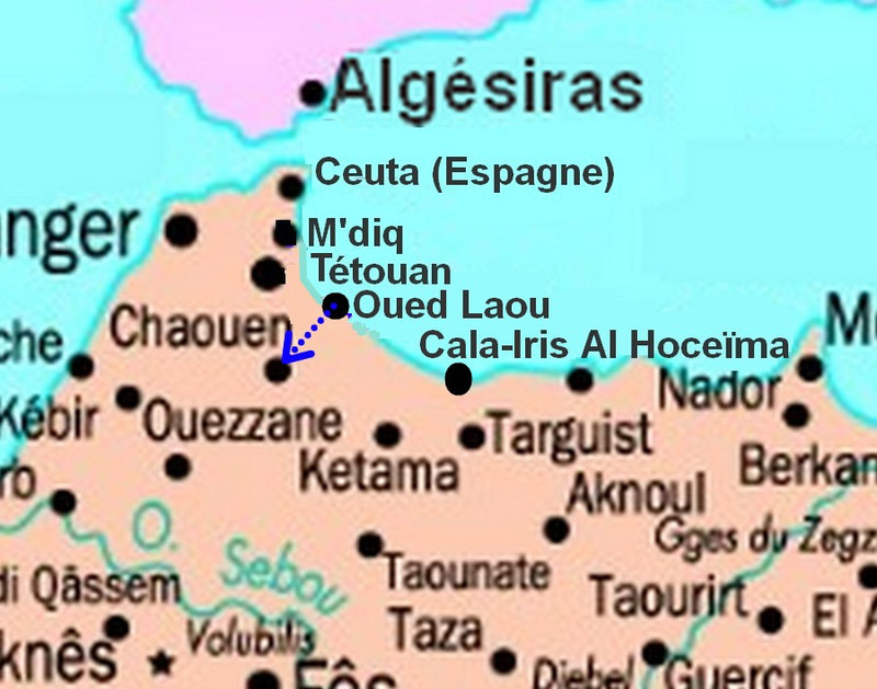 Carte Oued Laou Chaouen