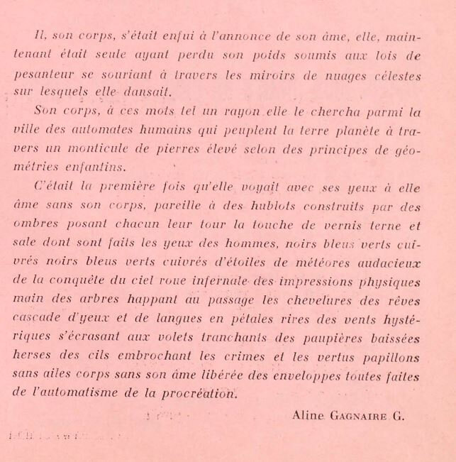 poème aline gagnaire