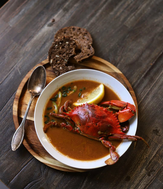 Bisque de crabe saveurs antillaises