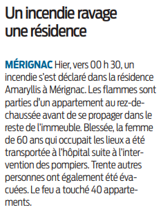 2022 05 08 SO Mérignac un incendie ravage une résidence