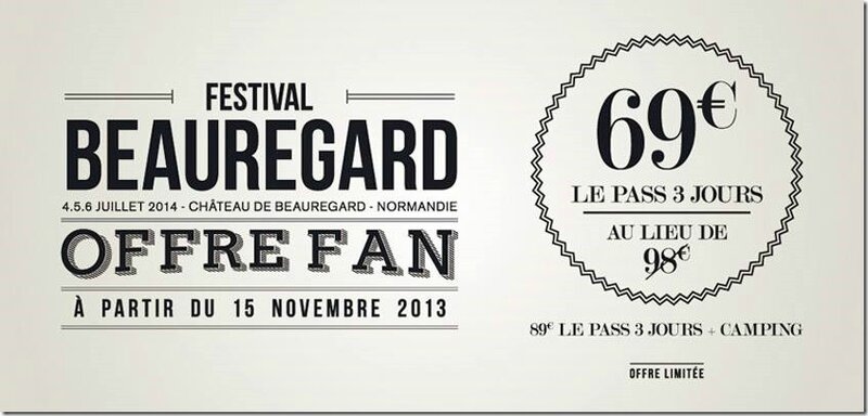 festival Beauregard 2014 offre fan billetterie