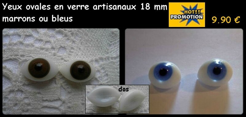 yeux ovales 18 mm soldes