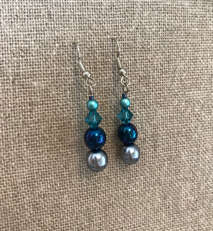 boucles perles variation bleue