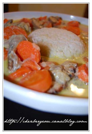 Blanquette de lapin à la vanille recettes plats Lapin au jambon cru et aux champignons