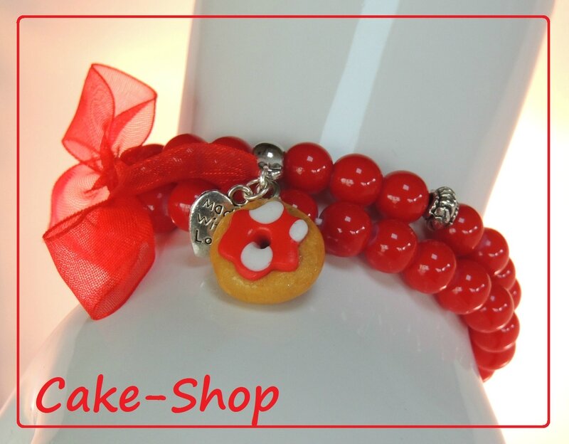 Bracelet double red donuts