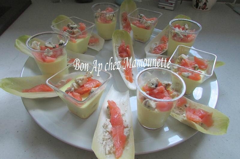 verrines mascarpone et feuilles d'endive saumon fumé 012