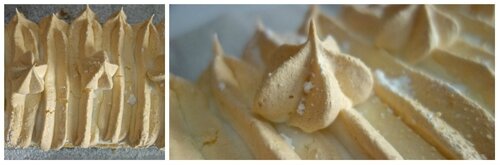 tarte rhubarbe : meringue après cuisson