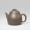 An Yixing stoneware teapot and cover, <b>Mid</b> <b>Qing</b> <b>dynasty</b>