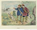 estampe N3 et Victor Emmanuel III allant à la chasse à l'aigle (autrichien)