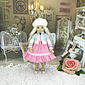 Little Darling doll clothes dress cardigan and hat 