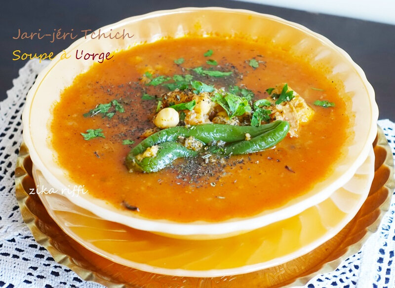 jari chorba tchicha ou tchich -soupe à l'orge