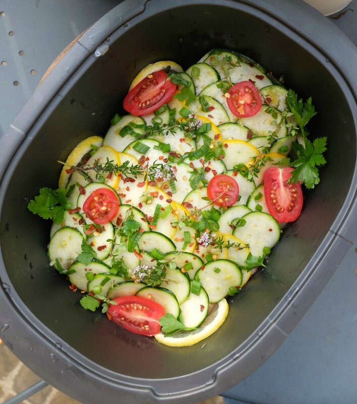 Saumon en écailles de courgettes