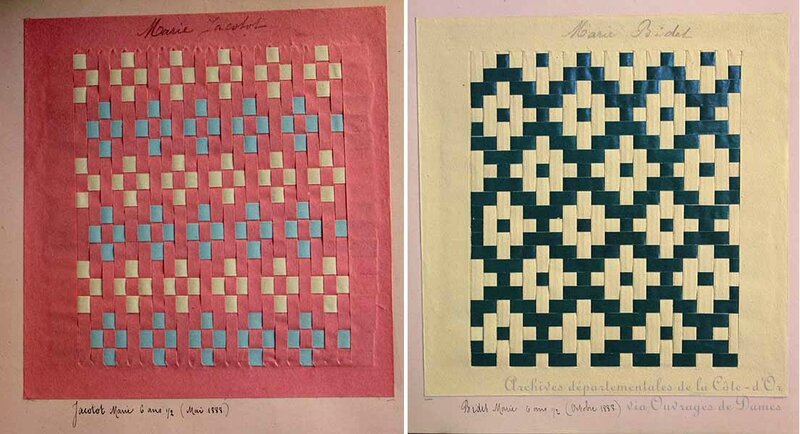 Tissages rose et vert - Archives départementales de la Côte-d'Or