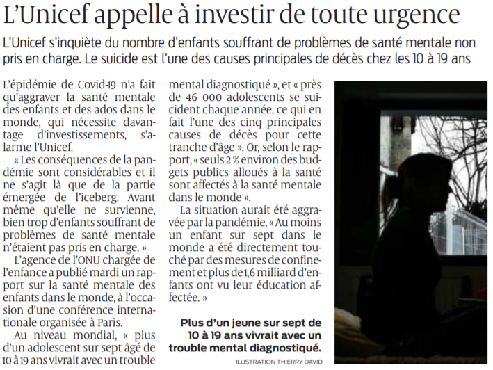 2021 10 07 SO L'Unicef appelle à investir de toute urgence