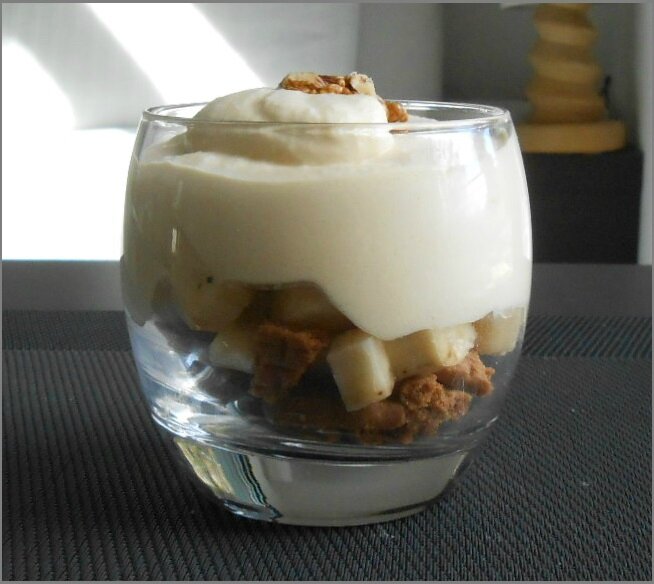 Trifle, speculos, fruits,crème au café