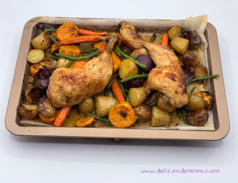 Cuisses de poulet et légumes au four 2