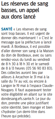 2022 05 13 SO Les réservces de sans basses un appel aux dons lancé