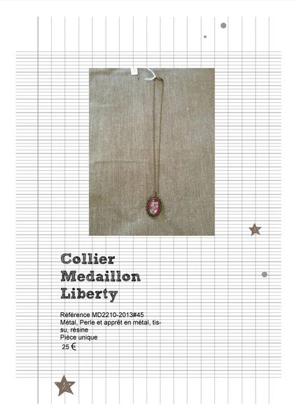 MD2210-2013#45 Collier Medaillon Liberty