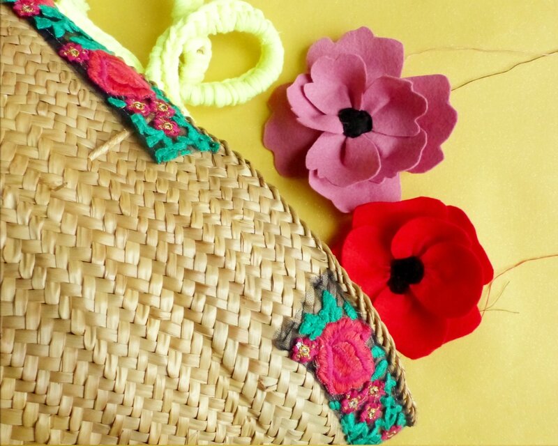 ruban-brodé-mexique-customisation-panier-osier-fleurs