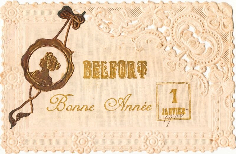 CPA Belfort Bonne Année brodée img209cR