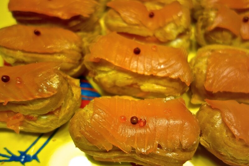 éclairs au saumon fumé