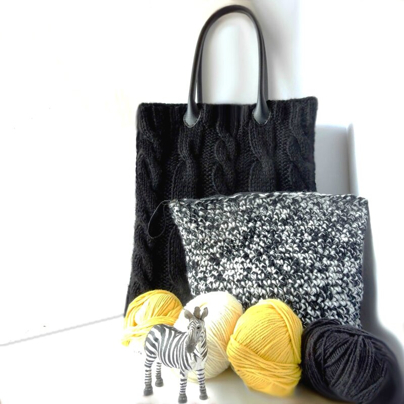 torsades tricotées, N&B crochetés - Anisbee