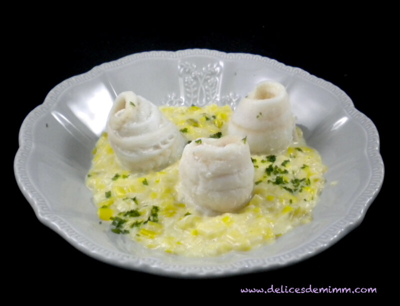 Roulades de filets de sole à la fondue de poireaux 3
