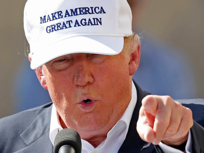 Donald Trump with cap make america great again