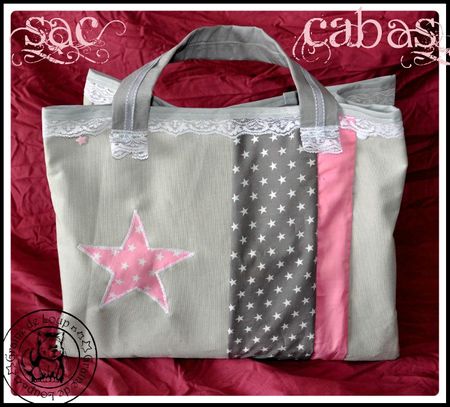 sac cabas1 rose&gris commande