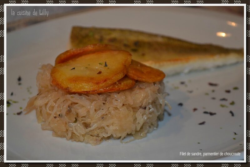 filet de sandre, parmentier de choucroute